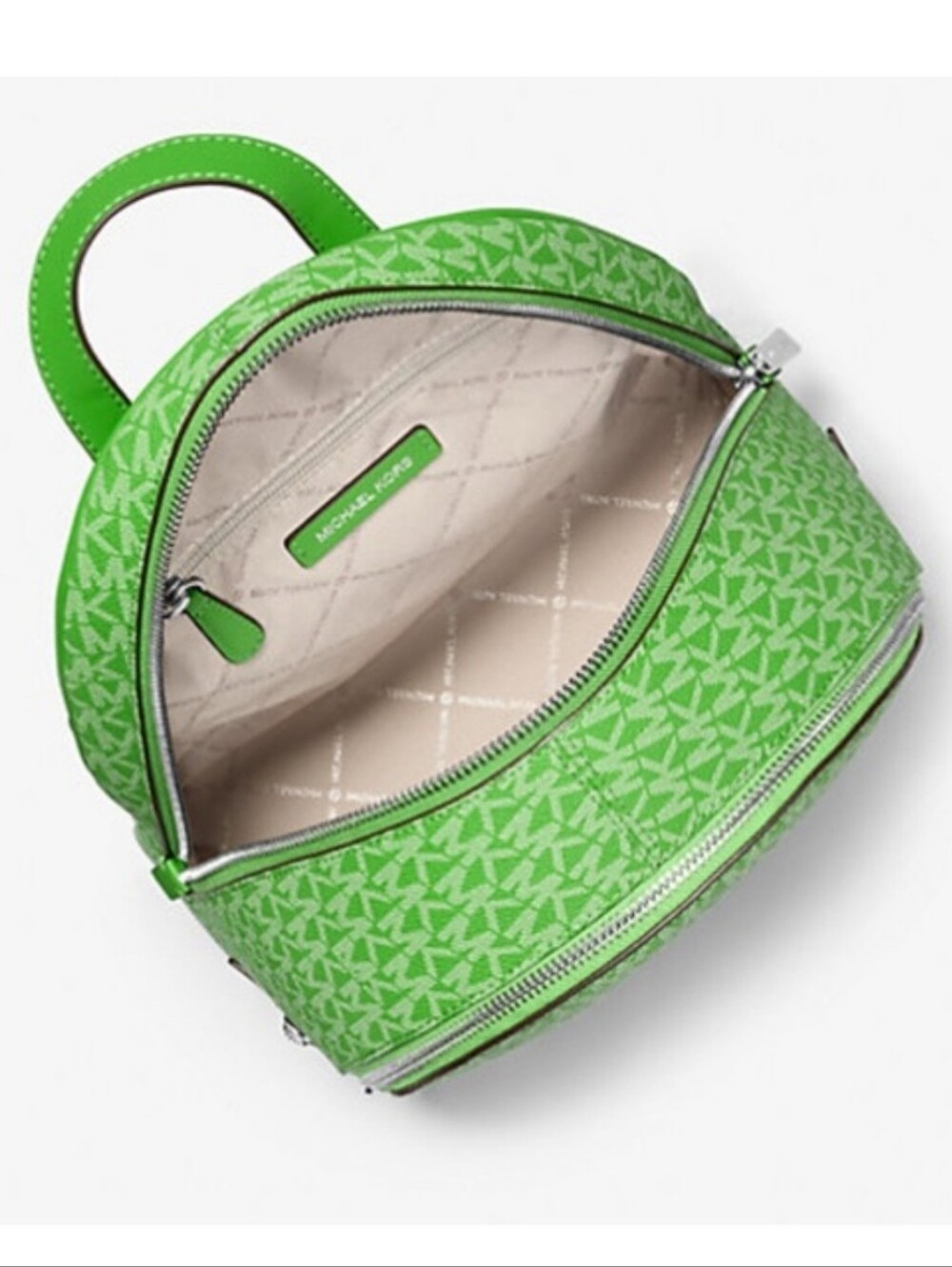 Michael Kors Rhea Logo Medium Green Backpack - Picture 6 of 10